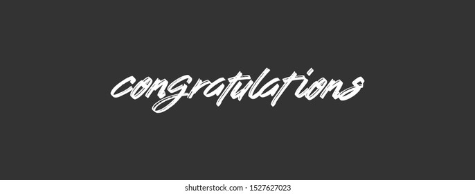 Congratulations handwritten text, vector congrats typographic sign.