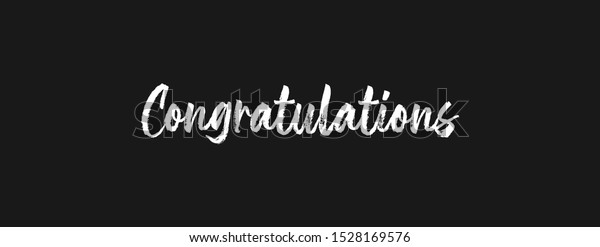 Congratulations Handwritten Text Vector Congrats Typographic Stock ...