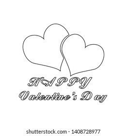 congratulations with hearts icon. Element of valentine's day, wedding for mobile concept and web apps icon. Outline, thin line icon for website design and development, app 