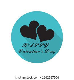 Congratulations with hearts long shadow icon. Simple glyph, flat vector of arrow icons for ui and ux, website or mobile application