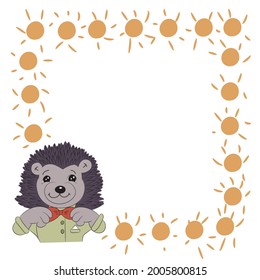 Congratulations from a hedgehog in a tie