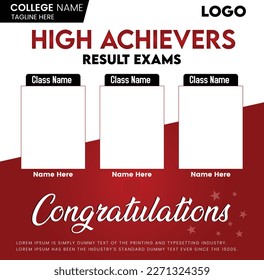 congratulations high achiever students social media post template