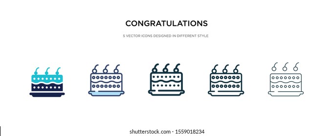congratulations icon in different style vector illustration. two colored and black congratulations vector icons designed in filled, outline, line and stroke style can be used for web, mobile, ui