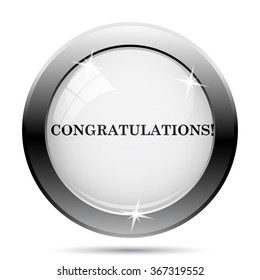 Congratulations icon. Internet button on white background. EPS10 vector.
