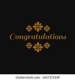 Congratulations images with flowers. vector illustration