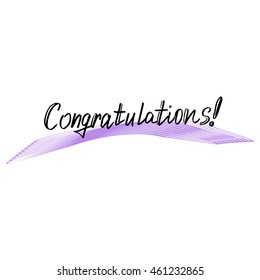 Congratulations, ink hand lettering. Modern brush calligraphy. Handwritten phrase.