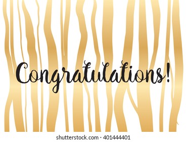 Congratulations inscription. Greeting card with calligraphy. Hand drawn lettering design. Photo overlay. Typography for banner, poster or apparel design. Vector typography.
