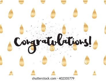 Congratulations inscription. Greeting card with calligraphy. Hand drawn lettering design. Photo overlay. Typography for banner, poster or apparel design. Vector typography.