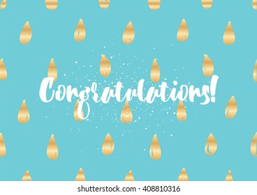 Congratulations inscription. Greeting card with calligraphy. Hand drawn lettering design. Photo overlay. Typography for banner, poster or clothing design. Vector invitation.