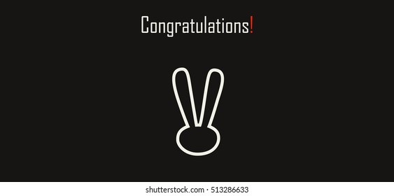 Congratulations inscription, text - Winner background. Vector Celebration, congratulations banner, congratulations card, congratulations text, congrats, business, winner, thank you, happy birthday
