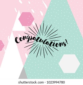 Congratulations inscription. Typography for poster, invitation, greeting card or t-shirt. Vector lettering, calligraphy design. Text background