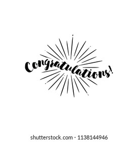 Congratulations inscription. Typography for poster, invitation, greeting card or t-shirt. Vector lettering, calligraphy design. Text background