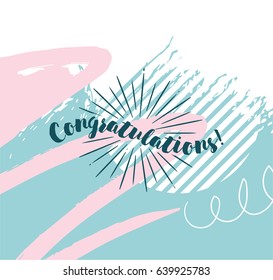 Congratulations inscription. Typography for poster, invitation, greeting card or t-shirt. Vector lettering, calligraphy design. Text background