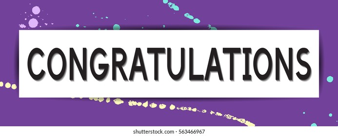 Congratulations Invitation Card. Vector Design. Best Modern Art Illustration. Template for Banners, Logos, Placards, Posters, as well as for Birthday, Christmas, Valentines, Anniversary and Events. 