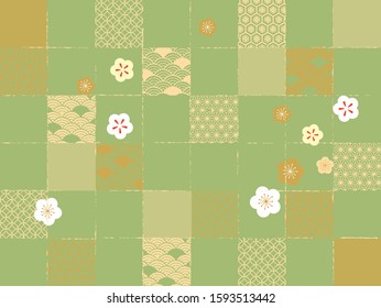 Congratulations Japanese pattern (green color)