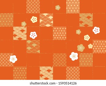 Congratulations Japanese pattern (red and gold)
