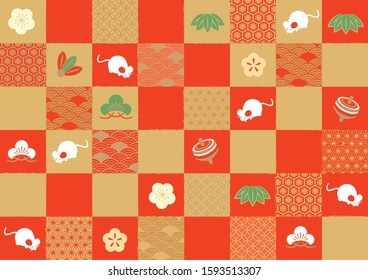 Congratulations Japanese style pattern (reddish white)