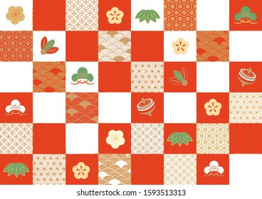 Congratulations Japanese style pattern (reddish white)