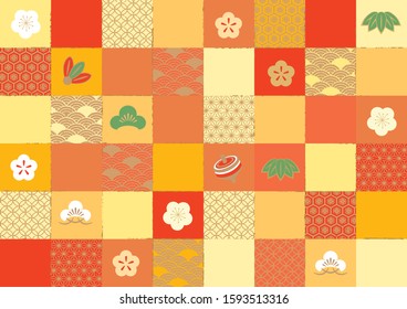 Congratulations Japanese style pattern (reddish white)