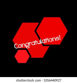 congratulations label or sign with honeycomb label