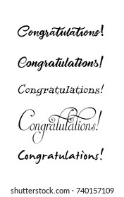 Congratulations lettering. Calligraphy handwritten phrase.