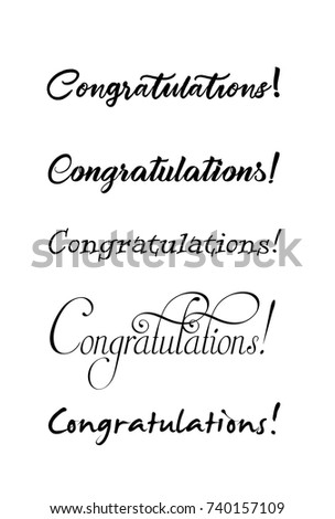 Congratulations lettering. Calligraphy handwritten phrase.