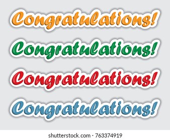 Congratulations. Lettering greeting card scratched calligraphy text word
