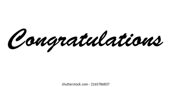 Congratulations Lettering Greeting Sign Handwritten Modern Stock Vector ...