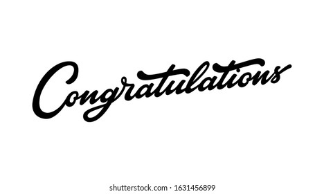 Congratulations lettering. Hand written text. Vector illustration. EPS 10.