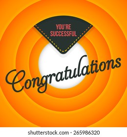 Congratulations Lettering, Movie Style Orange Color Background