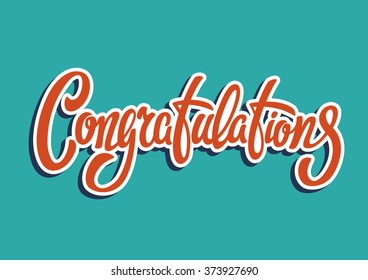 Congratulations lettering text