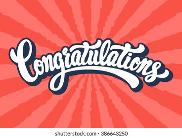 Congratulations lettering text