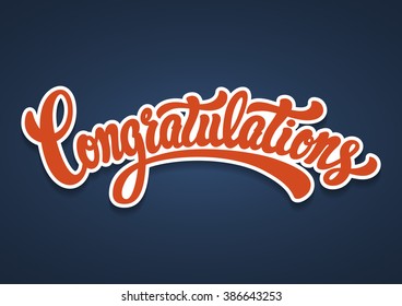 Congratulations lettering text