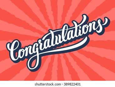 Congratulations lettering text