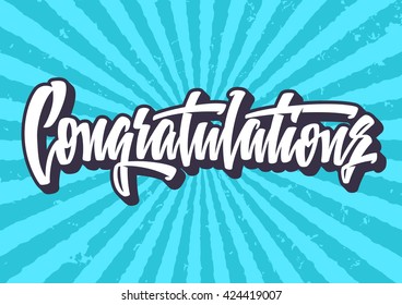 Congratulations lettering text banner