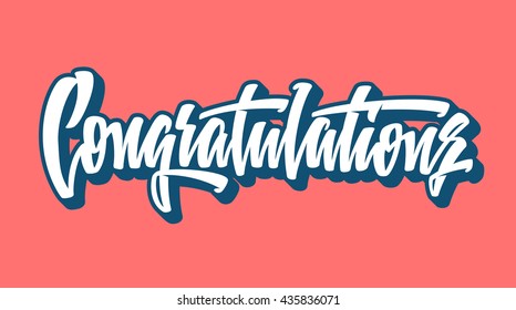 Congratulations lettering text banner