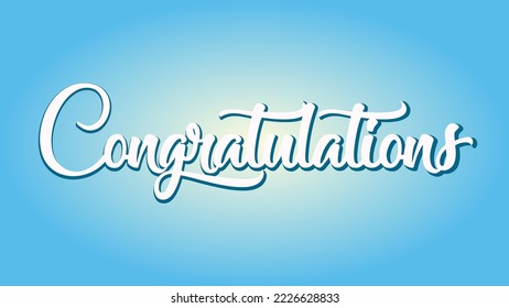 Congratulations lettering text. Banner for cards and design.