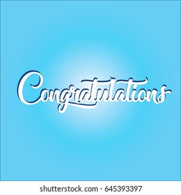 Congratulations lettering text. Banner for cards and design.