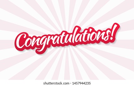Congratulations lettering text banner vector design.