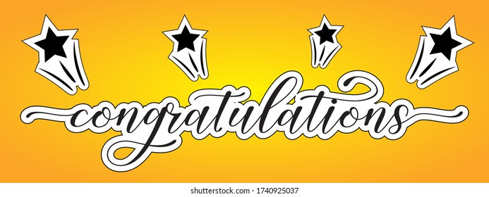 Congratulations lettering, typography, handwritten vector for greeting cards, poster design. Vector illustration