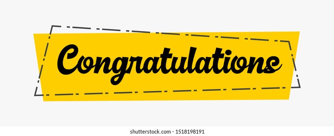 Congratulations Lettering vector. Handwritten modern lettering white background. Vector Illustration for greeting