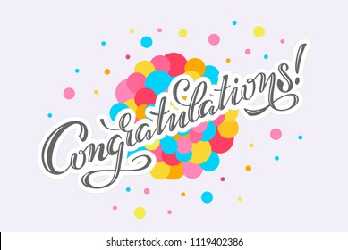 Congratulations lettering vector illustration EPS 10.