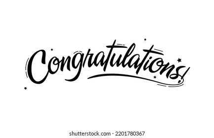 Congratulations lettering. vector illustration.  Lettering isolated on white background