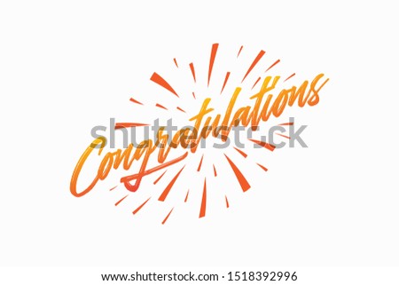 Congratulations Lettering, Vintage, Handwritten, Vector Illustration for greeting card