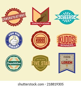 Congratulations logo badges and labels