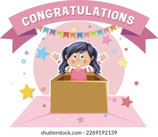 Congratulations message for banner or poster design illustration