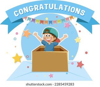 Congratulations message for banner or poster design illustration