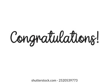 Congratulations message vector. Congratulations calligraphy stylish Text vector with white background isolated.