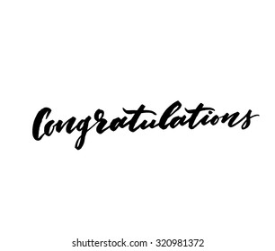 Congratulations. Modern brush lettering. Modern calligraphy congrats