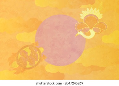 Felicitaciones, ilustración de fondo del patrón japonés de Año Nuevo